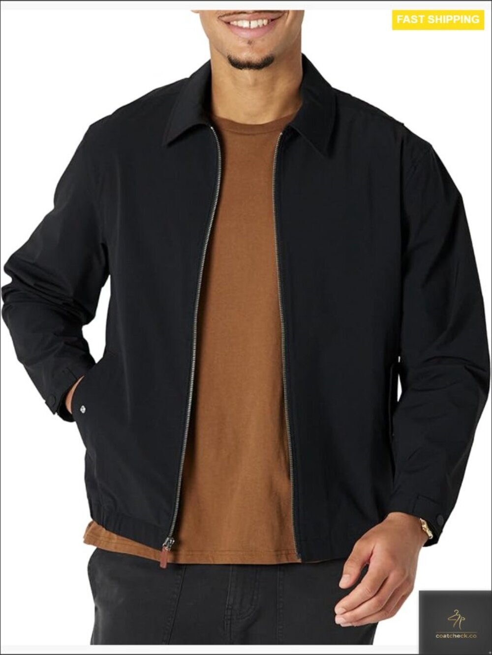 Men's Relaxed Fit Lightweight Stretch Zip Up Bomber Jacket Classic Casual
